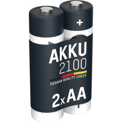 Nickel metal hydride-battery, 1.2 V, 2100 mAh, HR6, AA, B000VJ8JU8, package with 2 pieces
