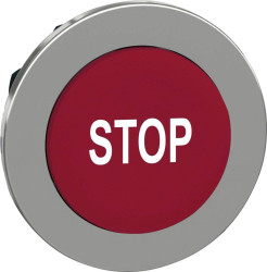 Schneider Electric ZB4FL434 ZB4FL434 Element czołowy dla przycisku płaski, resetowalny (Ø) 30.5 mm STOP chrom, czerwony