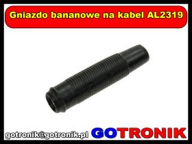Gniazdo bananowe na kabel AL2319 czarne