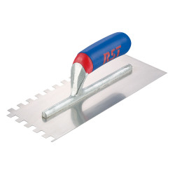 R.S.T. RTR6260S Notched Trowel Square 10mm&#xB2; Soft Touch Handle 11 x 4.1/2in