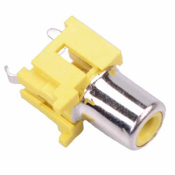 Yellow RCA Vertical PCB Phono Socket