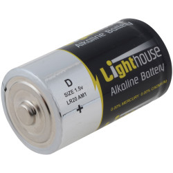 Lighthouse LR20 D Alkaline Batteries 14800 mAh (Pack 2)