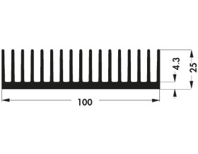 Radiator 100 x 100 x 25mm 2K/W Kwadrat Uniwersalny Alu