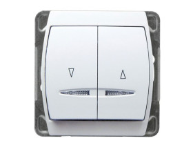 GAZELA Wyłącznik żaluzjowy podświetlany biały ŁP-7JS/m/00 OSPEL