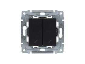 DANTE Łącznik podwójny schodowy z klawiszem bez ramki czarny 450919 KOS