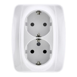 VENA Gniazdo podwójne z/u Schuko białe 510438
