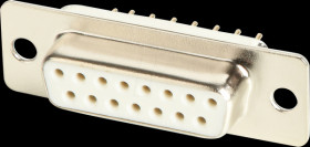 106-15-2-3-0 D-SUB socket, 15-pin, stamped contacts, gold plated