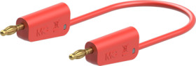 Measuring lead with (4 mm lamella plug, straight) to (4 mm lamella plug, straight), 1.5 m, red, silicone, 1.0 mm², 64.1033-15022