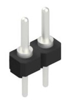 Pin header, 2 pole, pitch 2.54 mm, straight, black, 10057804