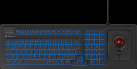 61104 Keyboard, USB, with trackball, black, US layout