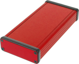 Aluminum enclosure, (L x W x H) 160 x 78 x 27 mm, red, IP54, 1455J1601RD