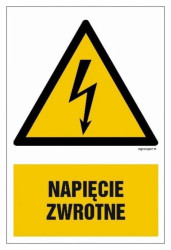 ZNAK - HA012 Napięcie zwrotne - arkusz 9 naklejek 5 x 7,5 cm FN - Folia samoprzylepna