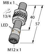 Turck Czujnik indukcyjny podtynkowy NPN, zamknięty BI2-EG08-AN6X-H1341