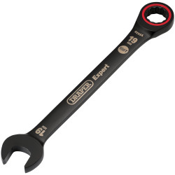 Draper Expert 03892 HI-TORQ&#xAE; Metric Ratchet Combination Spanner 19mm Black