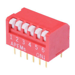 NDP06T APEM 6-Way Piano DIP Switch SPST