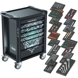 Wera 05150130001 9700 7 Drawer Tool Rebel Roller Cabinet 1, 94 pc