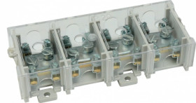 Odgałęźnik instalacyjny 4-torowy (1x25mm²/4x6mm²) LZ4*25/6P mocowanie do podłoża i TS 35, z pokrywą, szary 84171002