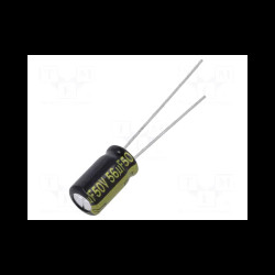 Kondensator 56uF/50V elektrolit 105st.c 6,3x11,2mm / EEUFM1H560