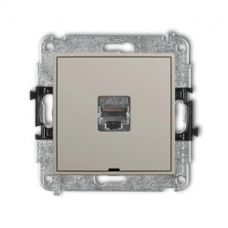 ICON Mechanizm gniazda komputerowego pojedynczego 1xRJ45, kat. 6, ekranowany, 8-stykowy, bez pola opisowego taupe 60IGKBO-5