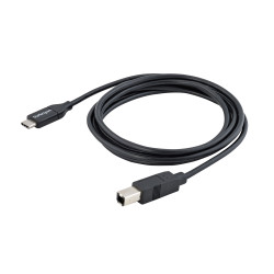 Kabel USB Złącze A USB C Złącze B USB B dł. 2m Kabel USB-C do USB-B USB 2.0 kolor: Czarny