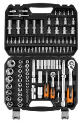 Zestaw kluczy 110 elementów 1/2, 1/4, satynowy 10-211