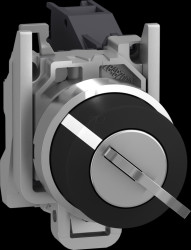 XB4BG41 Key-operated switch, Harmony XB4, 22 mm, black, latching, 1 NO