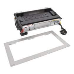 INCARA Gniazdo meblowe FLIP-UP z chowaną pokrywą 3x2p+z USB A+C 2,0 m metal 654850