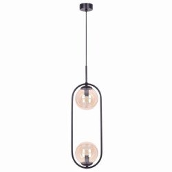 Lampa wisząca na E14 z dwoma szklanym bursztynowymi kloszami K-5121 Kaja Lighting