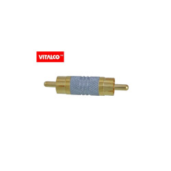 Łącznik 2 x Wtyk RCA Gold chrom Adapter RCA Vitalco