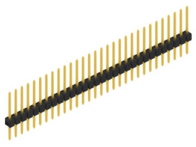 Pin header, 30 pole, pitch 2.54 mm, straight, black, 10046532