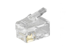 Wtyczka RJ10 do kabla płaskiego, 4-biegunowa do zaciskania na...