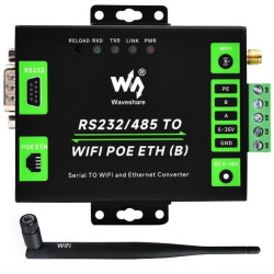 Konwerter RS232 RS485 - WiFi Ethernet PoE Waveshare izolowany modbus MQTT