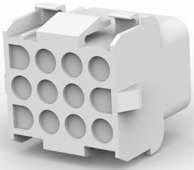 Socket housing, 12 pole, pitch 6.35 mm, straight, natural, 926681-3