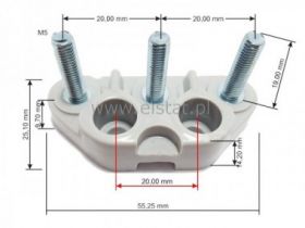 Tabliczka zaciskowa silnikowa M5x3; bakielit