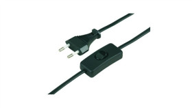 Przewód Sznur Przyłączeniowy Z Euro-Wtyczką Płaską 1,9 M, Czarny, Z Z...