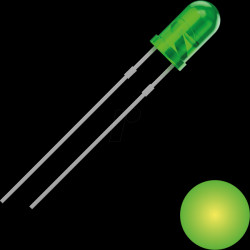 2111O153 LED, 3 mm, wired, yellow-green, 700 mcd, 30°