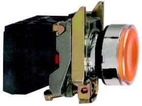 Przycisk komp. podśw. żółty kryty O 22 z sam. powr., 120 V, 1NO+1NC XB4BW35G5
