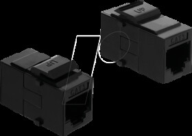 91377 Keystone module coupler, RJ14 socket to RJ14 socket, Cat.3, blac