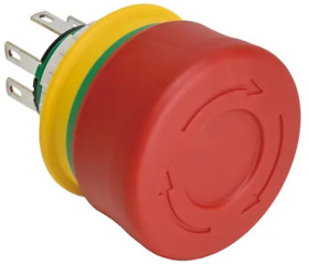 Emergency stop, turn/pull release, mounting Ø  16 mm, unlit, 1 Form A (N/O) + 2 Form B (N/C), XA1E-BV3SG12R
