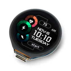 Wyświetlacz okrągły LCD IPS 1,28'' 240x240px - RP2040, czujnik 6-osiowy - Waveshare 24580