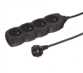Przedłużacz 4-gniazdowy, 3m, grafit, 3x1,0mm OWY / 24302