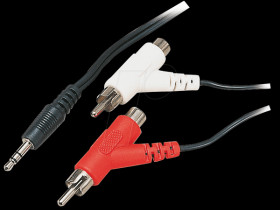 3.5-mm stereo jack plug to 2x RCA plug/connector