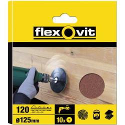 Flexovit 63642526383 Drill Mountable Discs 125mm Fine 120G - Pack Of 10