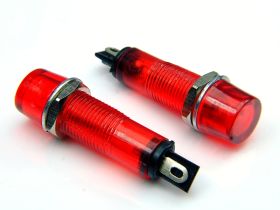 Kontrolka 220VAC 9mm czerw. okrągła neonowa NXD9-1/R; NI-1RD(CZERWONA)