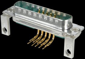 3013W3PAU99S90A D-SUB coax plug, mixed assembly, PCB-mounting, angled