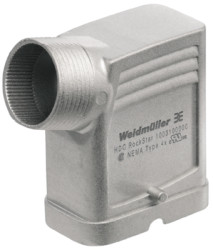 Grommet housing, size HQ, zinc die casting, PG21, angled, cross bow locking, IP65, 1003100000