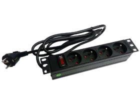 Listwa zasilająca rack 10 cali PDU gniazdo 4 x CEE 7/5 wtyk CEE 7/7