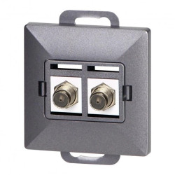 Gniazdo podw. typu F Pearl, TV/F-F1/P2, antracyt,OR-OE-7714/2/A