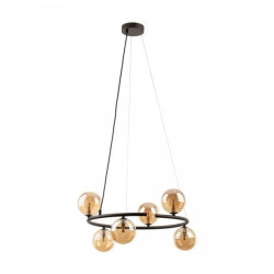 Lampa wisząca z brązową obręczą i szklanymi kloszami ANABELLE 6571 TK Lighting