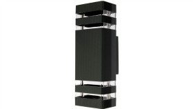 Kinkiet Ogrodowy Elewacyjny 2Xgu10 Góra Dół Vela Ii Led Czarna Ip54